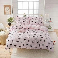 Home Decor Purretty Cute Black Cat Bedding Sets Home & Pets
