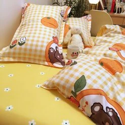 Home Decor Rabbit And Teddy Bear Print Bedding Set