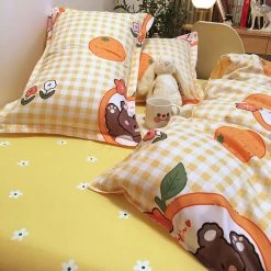 Home Decor Rabbit And Teddy Bear Print Bedding Set