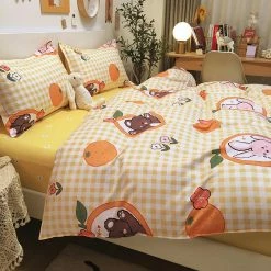Home Decor Rabbit And Teddy Bear Print Bedding Set