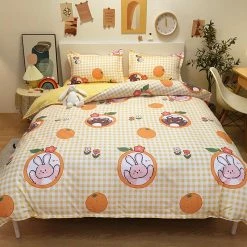 Home Decor Rabbit And Teddy Bear Print Bedding Set