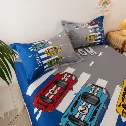 Home Decor Racing Cars Cotton Fitted Sheet Home & Pets