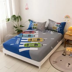 Home Decor Racing Cars Cotton Fitted Sheet Home & Pets
