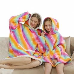 Apparel Rainbow Parents & Kids Combo Oversized Blanket Hoodies