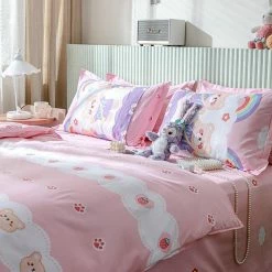 Home Decor Rainbow Teddy Bears Bedding Set