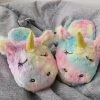 Apparel Rainbow Unicorn Plush Slippers