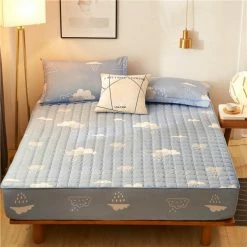Home Decor Home & Pets Raining Clouds Quilted Fitted Bedsheet
