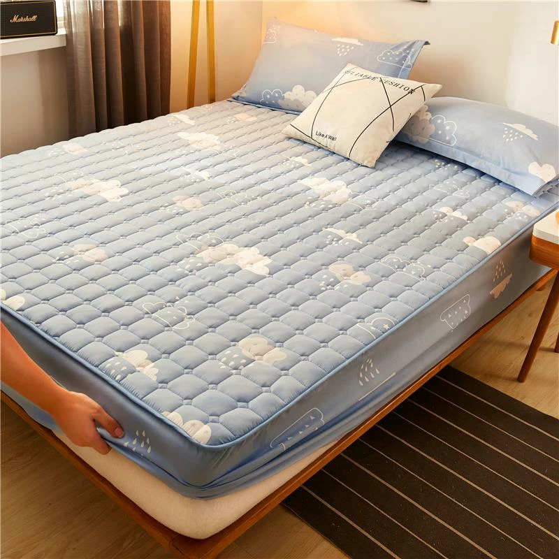 Home Decor Home & Pets Raining Clouds Quilted Fitted Bedsheet 4 Home Decor Home & Pets Raining Clouds Quilted Fitted Bedsheet