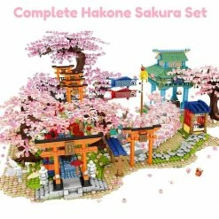 Build It Japanese Hakone Red Bridge Lake View With Sakura Trees