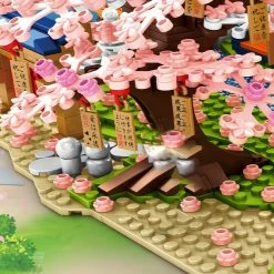 Build It Japanese Hakone Red Bridge Lake View With Sakura Trees