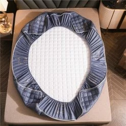 Home Decor Home & Pets Royal Blue Dolphin Quilted Fitted Bedsheet