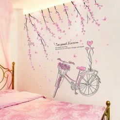 Home Decor Sakura Flowers & Spiritual Deer Wall Decal