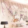 Home Decor Sakura Flowers & Spiritual Deer Wall Decal