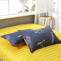 Home Decor School Themed Navy Blue Yellow Bedding Set Home & Pets