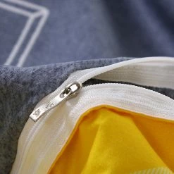 Home Decor School Themed Navy Blue Yellow Bedding Set Home & Pets