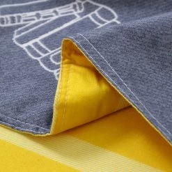 Home Decor School Themed Navy Blue Yellow Bedding Set Home & Pets