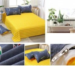 Home Decor School Themed Navy Blue Yellow Bedding Set Home & Pets