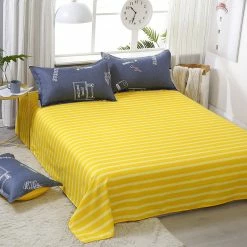 Home Decor School Themed Navy Blue Yellow Bedding Set Home & Pets