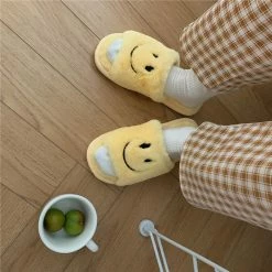 Apparel Smile Open-toe Plush Slippers