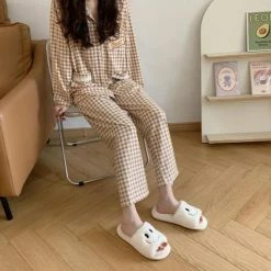 Apparel Smile Open-toe Plush Slippers