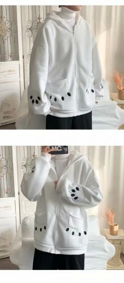 Apparel Smiling Teddy Bear With Paw Embroidery Zipper Hoodie 17 Apparel Smiling Teddy Bear With Paw Embroidery Zipper Hoodie