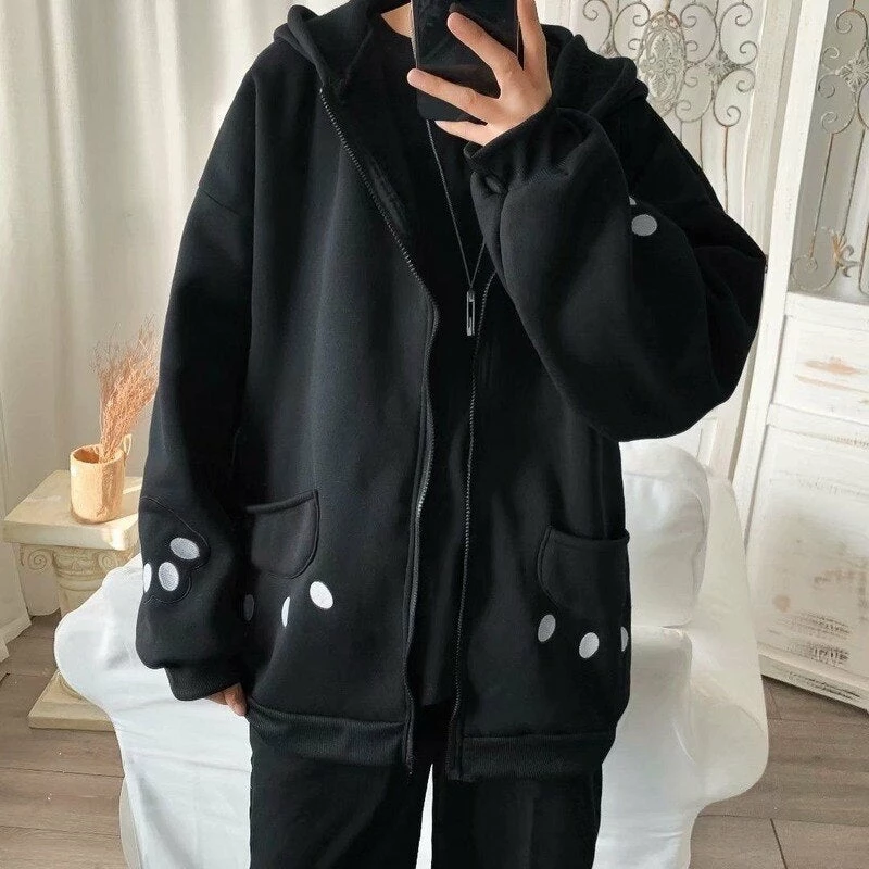 Apparel Smiling Teddy Bear With Paw Embroidery Zipper Hoodie 4 Apparel Smiling Teddy Bear With Paw Embroidery Zipper Hoodie