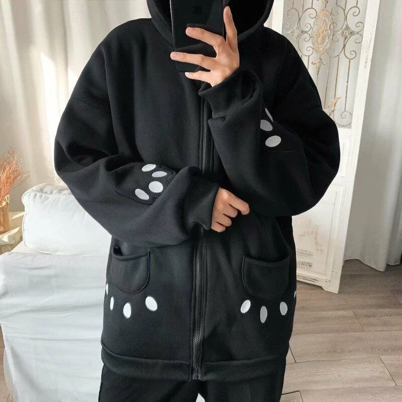 Apparel Smiling Teddy Bear With Paw Embroidery Zipper Hoodie 6 Apparel Smiling Teddy Bear With Paw Embroidery Zipper Hoodie