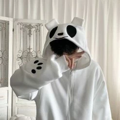 Apparel Smiling Teddy Bear With Paw Embroidery Zipper Hoodie 19 Apparel Smiling Teddy Bear With Paw Embroidery Zipper Hoodie