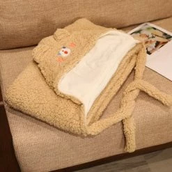 Apparel Soft Bunny Bear Poncho Fleece Blanket Cloak