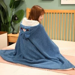 Apparel Soft Bunny Bear Poncho Fleece Blanket Cloak