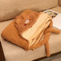 Apparel Soft Bunny Bear Poncho Fleece Blanket Cloak