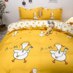 Home Decor Sora The Swan Yellow & White Bedding Set Sea Animals