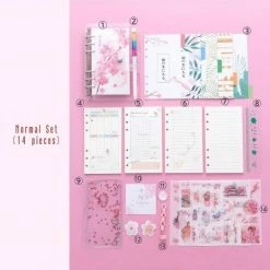 Accessories Notebook & Journals Sparkly Sakura Cherry Blossom Diary Set