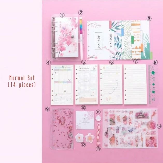 Accessories Notebook & Journals Sparkly Sakura Cherry Blossom Diary Set 3 Accessories Notebook & Journals Sparkly Sakura Cherry Blossom Diary Set
