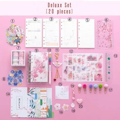 Accessories Notebook & Journals Sparkly Sakura Cherry Blossom Diary Set 4 Accessories Notebook & Journals Sparkly Sakura Cherry Blossom Diary Set