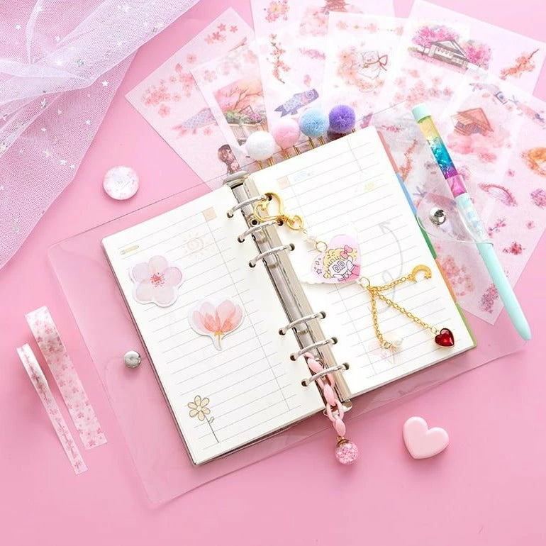 Accessories Notebook & Journals Sparkly Sakura Cherry Blossom Diary Set 8 Accessories Notebook & Journals Sparkly Sakura Cherry Blossom Diary Set