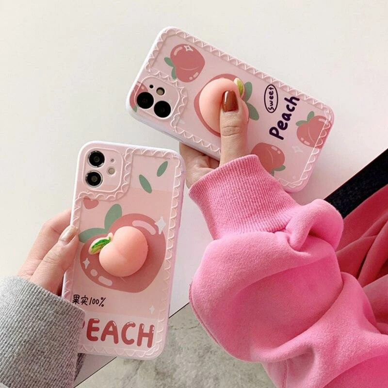 Accessories Squishy 3D Peach IPhone Case 3 Accessories Squishy 3D Peach IPhone Case