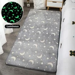 Home Decor Starry Night Glow-in-the-dark Faux Fur Rug Carpet