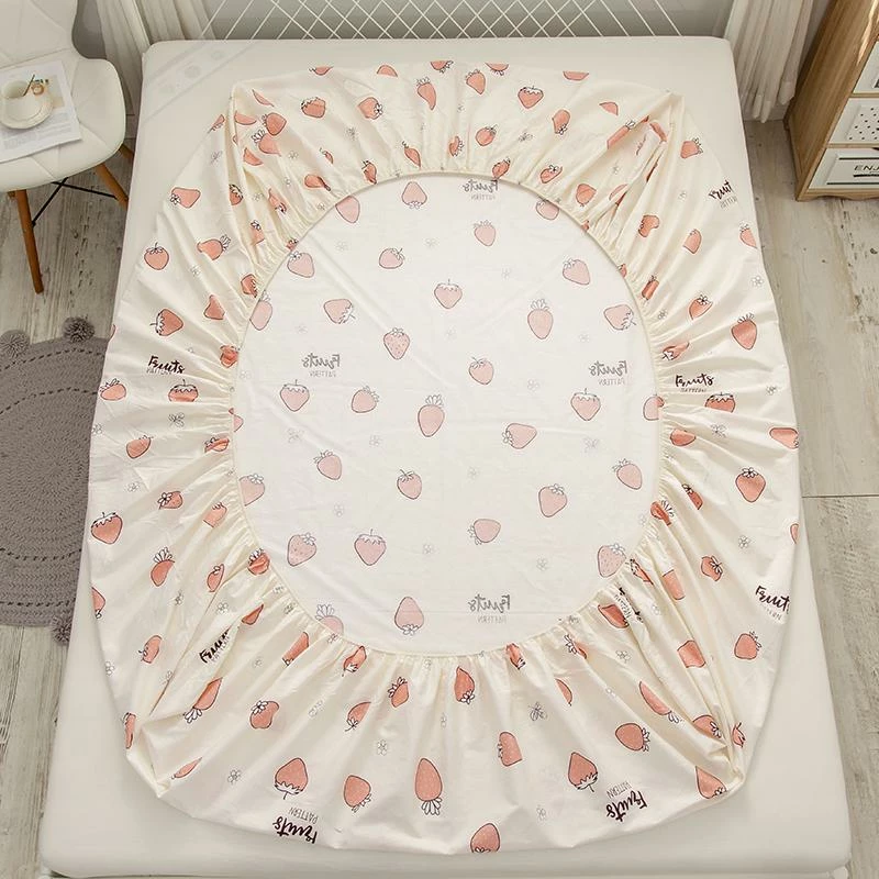 Home Decor Strawberry Cream Fitted Bedsheet 8 Home Decor Strawberry Cream Fitted Bedsheet