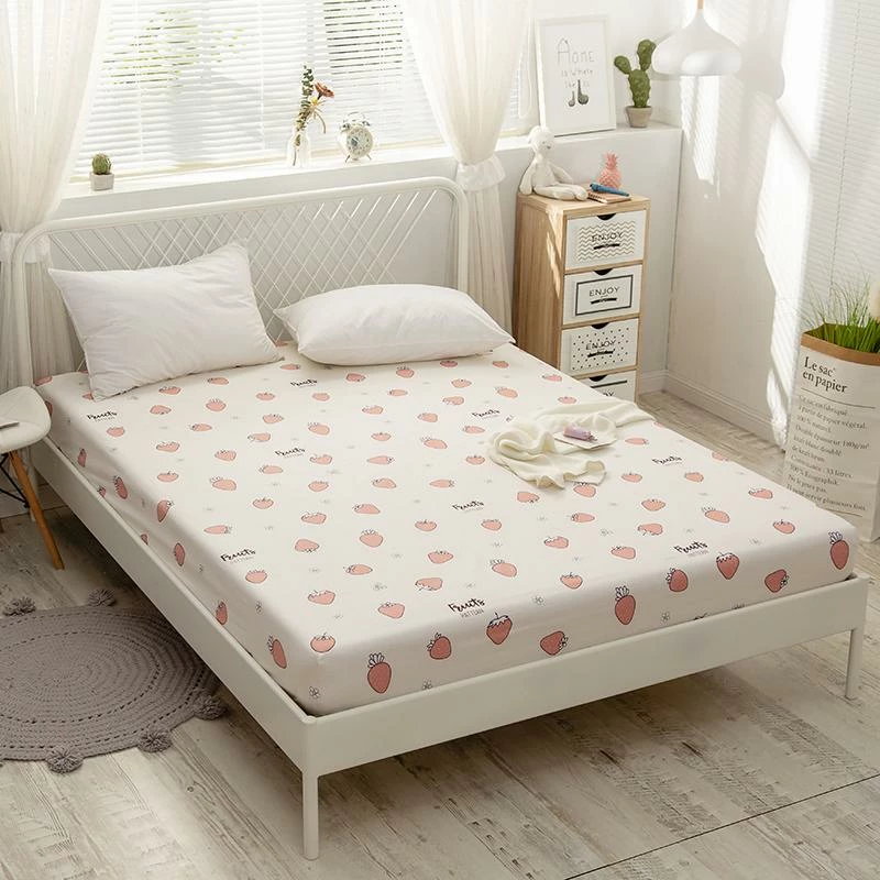 Home Decor Strawberry Cream Fitted Bedsheet 3 Home Decor Strawberry Cream Fitted Bedsheet