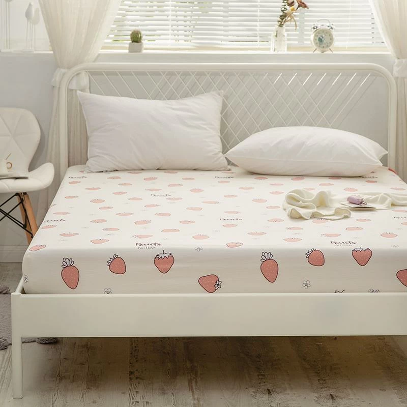 Home Decor Strawberry Cream Fitted Bedsheet 7 Home Decor Strawberry Cream Fitted Bedsheet