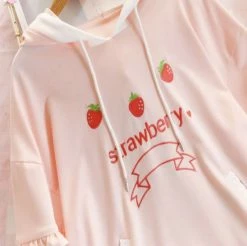 Apparel Strawberry Hoodie With Long Raglan Sleeves