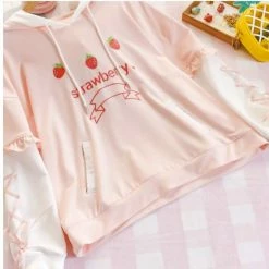 Apparel Strawberry Hoodie With Long Raglan Sleeves