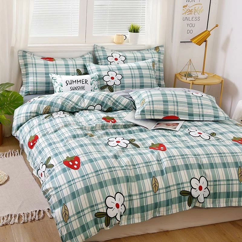 Home Decor Strawberry Mint Checkered Bedding Set Home & Pets 3 Home Decor Strawberry Mint Checkered Bedding Set Home & Pets