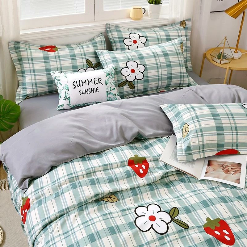 Home Decor Strawberry Mint Checkered Bedding Set Home & Pets 5 Home Decor Strawberry Mint Checkered Bedding Set Home & Pets