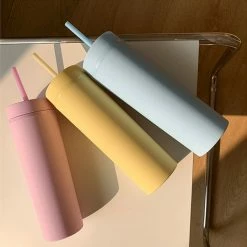 Home Decor Home & Pets Summer Candy Water Bottle With Straw