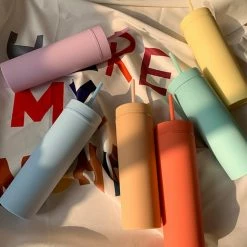 Home Decor Home & Pets Summer Candy Water Bottle With Straw