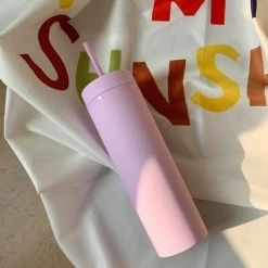 Home Decor Home & Pets Summer Candy Water Bottle With Straw