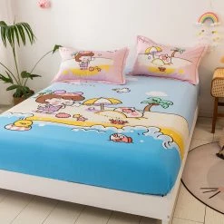 Home Decor Summer Seaside Theme Cotton Fitted Sheet 17 Home Decor Summer Seaside Theme Cotton Fitted Sheet