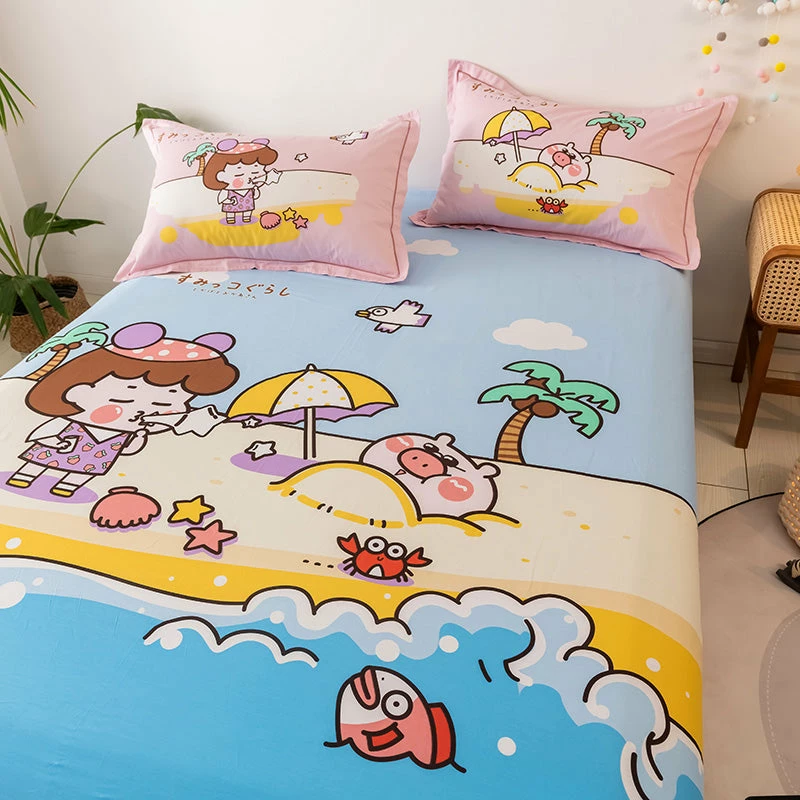 Home Decor Summer Seaside Theme Cotton Fitted Sheet 7 Home Decor Summer Seaside Theme Cotton Fitted Sheet